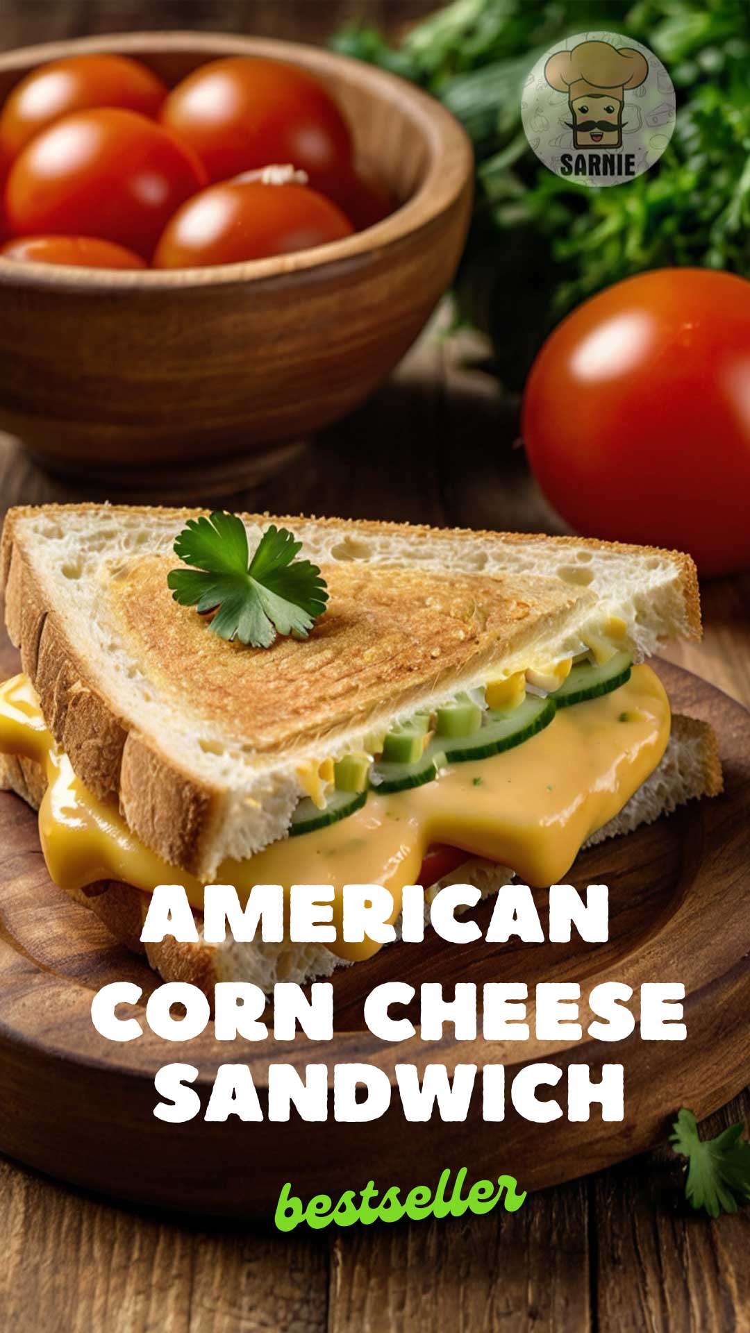 American corn cheese sandwich